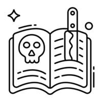 trendig design ikon av halloween bok vektor