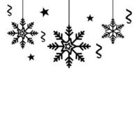 snöflingor jul hängande isolerade ikon vektor