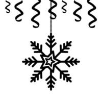 Schneeflocke Weihnachten hängende isolierte Symbol vektor
