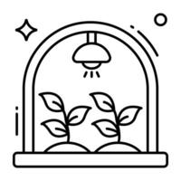 editierbar Design Symbol von Gewächshaus vektor