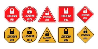 begreppet lockdown -symbolen för coronavirusområdet vektor
