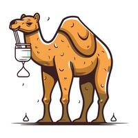 Kamel mit ein Rahmen und ein Prüfung Rohr. Vektor Illustration.