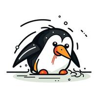 tecknad serie pingvin ikon. vektor illustration av söt pingvin.