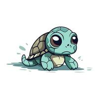 süß Karikatur Baby Schildkröte. Vektor Illustration isoliert auf Weiß Hintergrund.