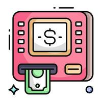 perfekt Design Symbol von Geldautomat Rückzug vektor