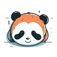 süß Panda Gesicht. Vektor Illustration im Gekritzel Stil.