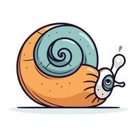 Karikatur Schnecke auf ein Weiß Hintergrund. Vektor Illustration im ein eben Stil.