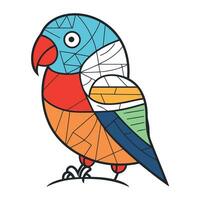 Papagei. Färbung Buch zum Erwachsene und älter Kinder. Vektor Illustration.