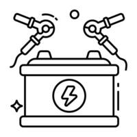 Auto Batterie Symbol im Linie Design vektor