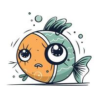 Karikatur Fisch. Vektor Illustration. süß Karikatur Fisch. Karikatur Fisch.