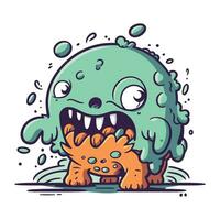 Karikatur Monster. Vektor Illustration von ein Monster- im Karikatur Stil.