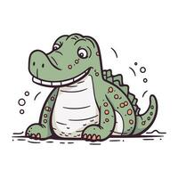 süß Krokodil Karikatur Vektor Illustration. Vektor Illustration von süß Karikatur Krokodil.