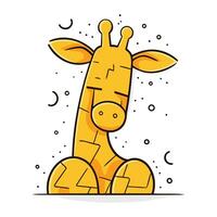 süß Karikatur Giraffe auf Weiß Hintergrund. Vektor eben Illustration.