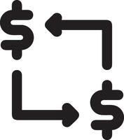 Geld Austausch Zahlung Symbol Symbol Vektor Bild. Illustration von das Dollar Währung Münze Grafik Design Bild