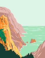 Calanques-Nationalpark in Frankreich Art-Deco-Wpa-Plakat-Kunst vektor