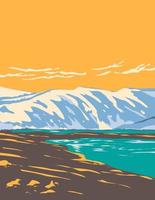 loch etchachan cairngorms national park schottland uk art déco wpa art vektor