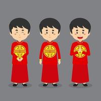 chinesisches zeichen mit verschiedenem ausdruck vektor