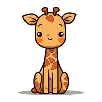 süß Giraffe Karikatur Maskottchen Charakter Vektor Illustration.
