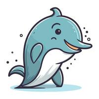 süß Karikatur Delfin. Vektor Illustration von ein süß wenig Delfin.