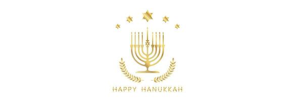 Lycklig Hanukkah, ljus hållare och ljus stjärna av david. vektor
