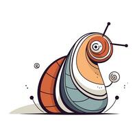 Karikatur Schnecke auf ein Weiß Hintergrund. Vektor Illustration im eben Stil.