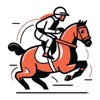 häst tävlings. jockey på de häst. vektor illustration.