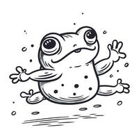 Frosch im das Regen. Vektor Illustration. isoliert auf Weiß Hintergrund.