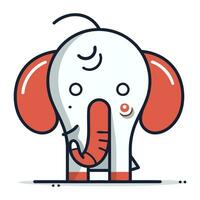 süß Karikatur Elefant. Vektor Illustration im eben Design. isoliert auf Weiß Hintergrund.