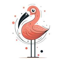 flamingo på en vit bakgrund. vektor illustration i platt stil.