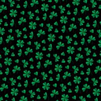 St Patrick&#39;s Day klöver mönster på svart bakgrund vektor