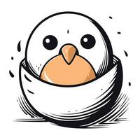 süß Karikatur Pinguin im ein Nest. Vektor Illustration auf Weiß Hintergrund.