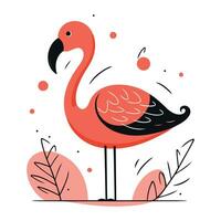 Flamingo Vektor Illustration. Flamingo im eben Stil.