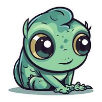 süß Karikatur Frosch. Vektor Illustration isoliert auf ein Weiß Hintergrund.