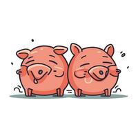 Schweinchen Bank. süß Karikatur Schwein. Vektor Illustration.