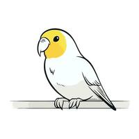 Papagei mit Gelb Schnabel auf ein Weiß Hintergrund. Vektor Illustration