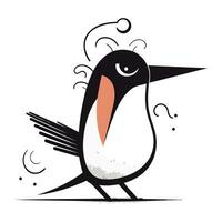 süß Pinguin Vektor Illustration. Hand gezeichnet Karikatur Pinguin.