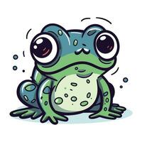 süß Karikatur Frosch. Vektor Illustration. isoliert auf Weiß Hintergrund.