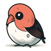 tecknad serie vektor illustration av en söt liten domherre fågel.