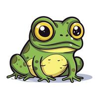 süß Karikatur Frosch isoliert auf ein Weiß Hintergrund. Vektor Illustration.