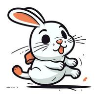 söt tecknad serie kanin. vektor illustration isolerat på en vit bakgrund.