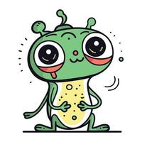 komisch Karikatur Frosch Charakter. Vektor Illustration von ein komisch Grün Frosch.