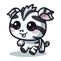 süß Zebra Karikatur Charakter Vektor Illustration. süß Zebra Maskottchen