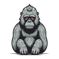 Gorilla. Vektor Illustration von ein Gorilla auf Weiß Hintergrund.