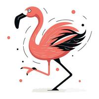 flamingo. vektor illustration i platt stil. isolerat på vit bakgrund.