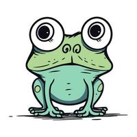 Frosch. Vektor Illustration von ein komisch Karikatur Frosch. Karikatur Frosch.