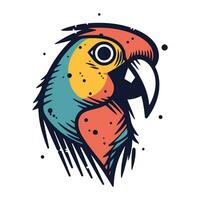 Papagei Kopf Vektor Illustration isoliert auf Weiß Hintergrund. bunt Papagei Kopf Symbol.