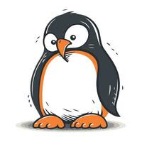 tecknad serie pingvin. vektor illustration av en söt pingvin.