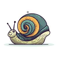 Karikatur Schnecke. Farbe Vektor Illustration. isoliert auf Weiß Hintergrund.