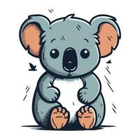 söt tecknad serie koala. vektor illustration av en söt koala.