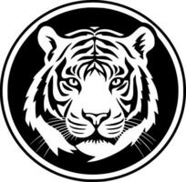 Tiger - - schwarz und Weiß isoliert Symbol - - Vektor Illustration